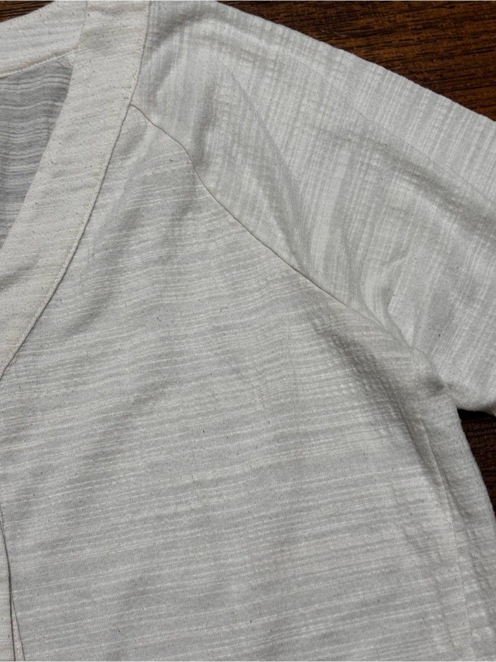 Liz Claiborne Cream Button-Up V-Neck Top - Picture 4 of 4
